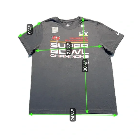 Nike Tampa Bay Buccaneers Super Bowl LV Champions Gray XL T-Shirt NFL - Picture 3 of 5